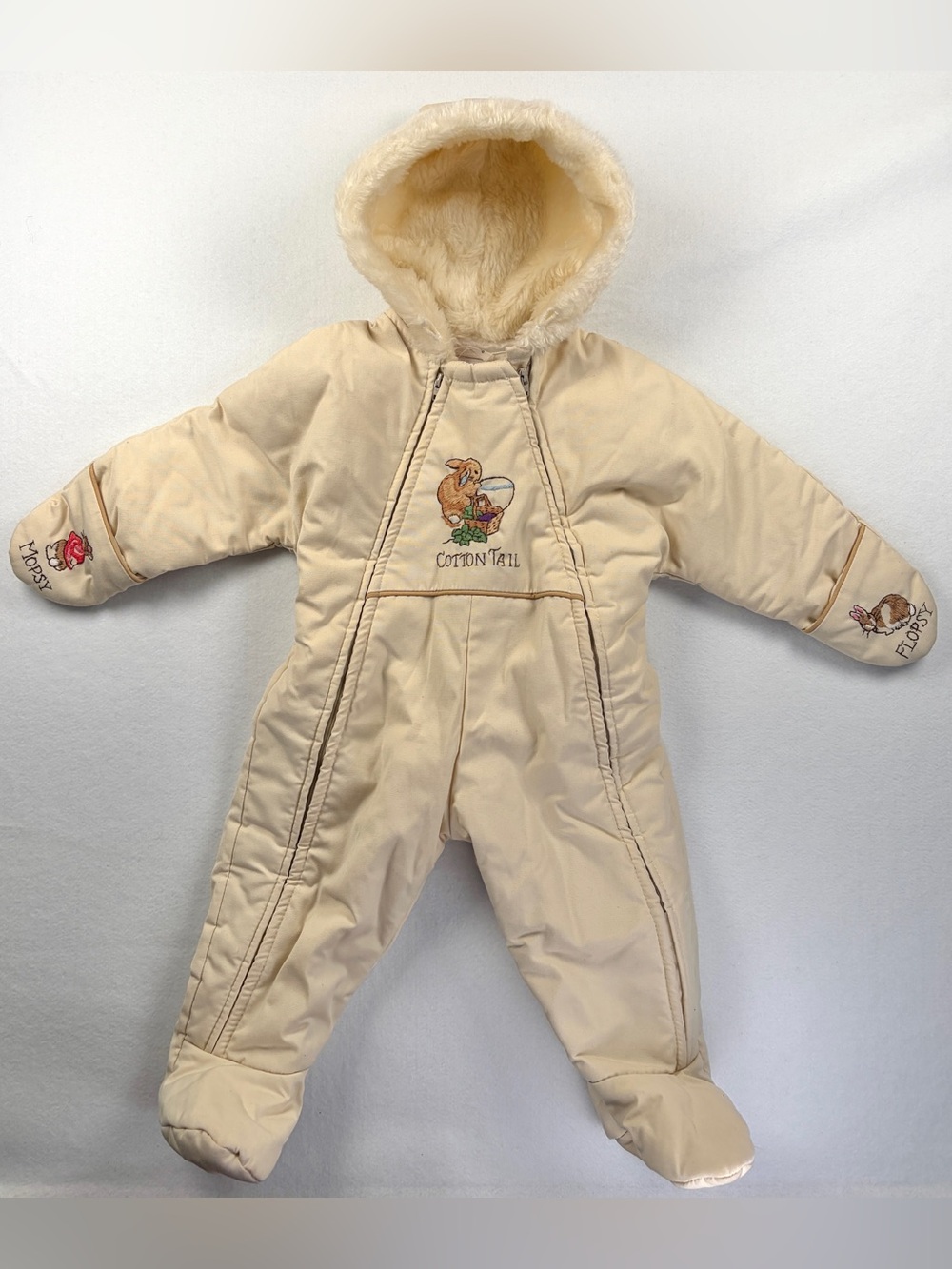 VTG Quiltex Beatrix Potter Peter Rabbit Baby Bunting Snow 12 Months Made in USA